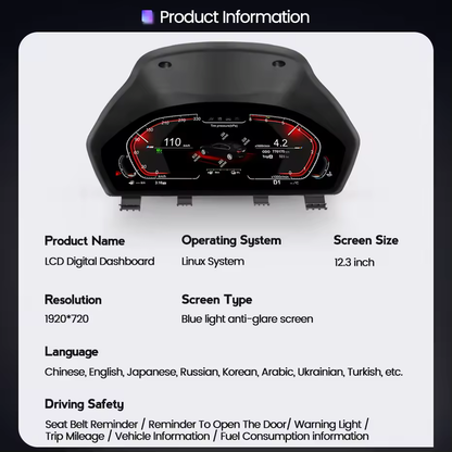 BMW 3 serie 4 serie instrument panel 12.3 tum