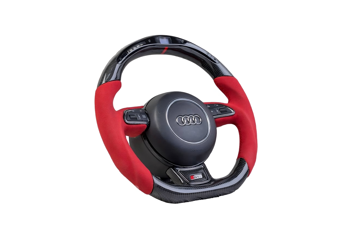 Audi Ratt S4 S6 S line 2011+ Kolfiber/Perforated läder/Led-Display